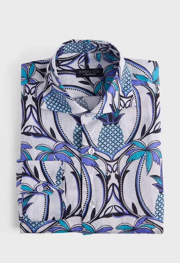 Paul Stuart Printed Linen Sport Shirt, image 1