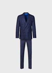 Paul Stuart Navy Plaid Double Breasted Suit, thumbnail 1
