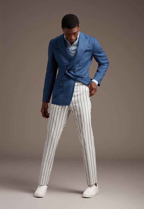 Paul Stuart Blue & Navy Stripe Cotton Pant, image 2