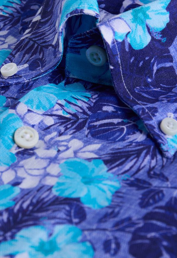 Paul Stuart Floral Print Linen Sport Shirt, image 4