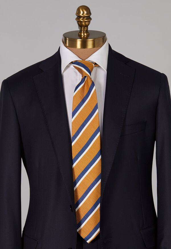 Paul Stuart Silk and Linen Printed Stripe Tie, image 2