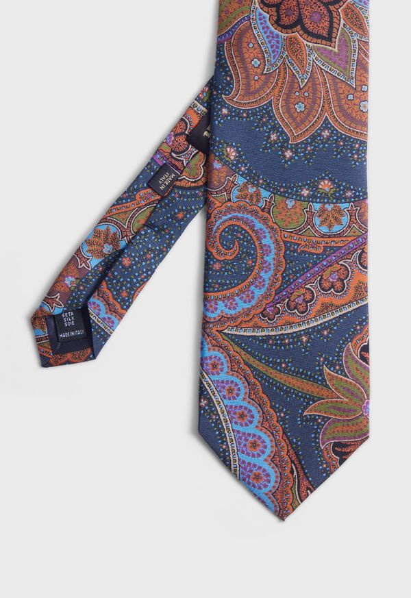 Silk Paisley Print Tie
