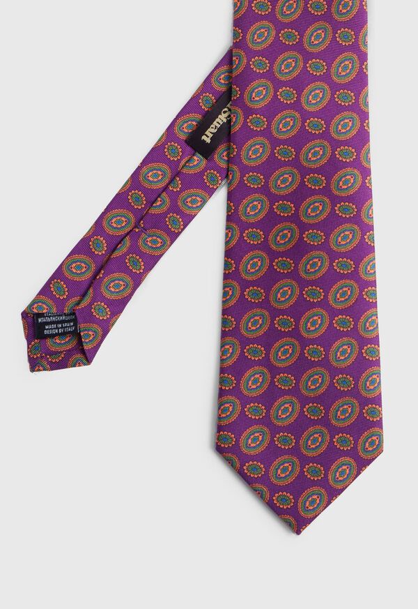 Paul Stuart Printed Silk Tossed Oval Tie, image 1