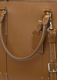 Paul Stuart Leather Contrast Stitch Briefcase, thumbnail 3