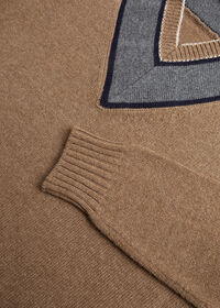Paul Stuart Lambswool Sweater with Grey V-Neck, thumbnail 2