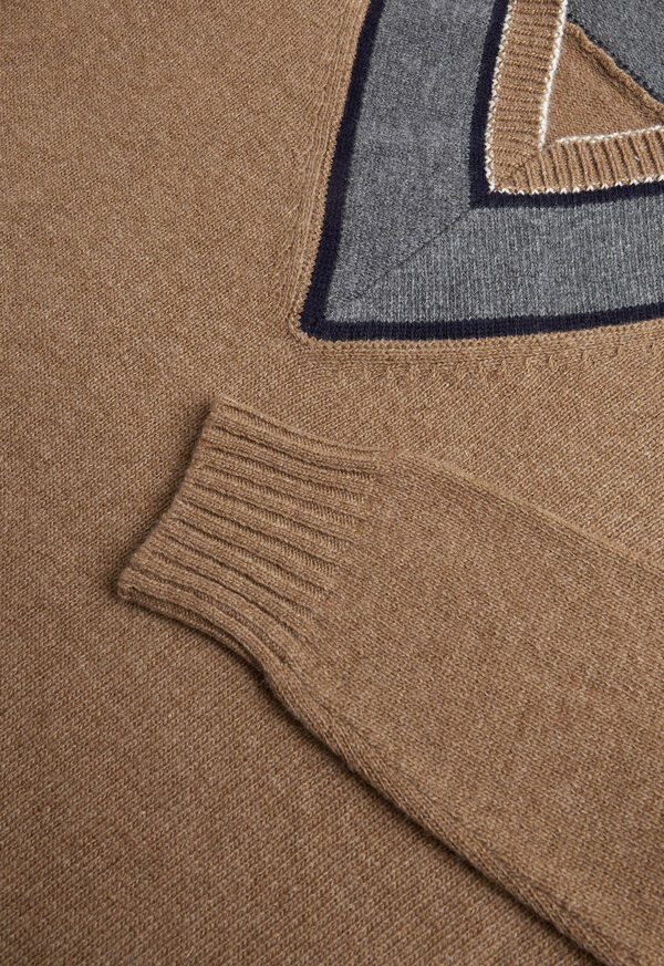 Paul Stuart Lambswool Sweater with Grey V-Neck, image 2