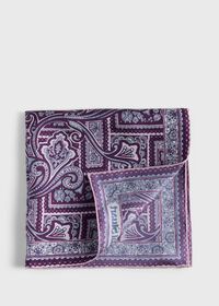 Paul Stuart Printed Silk Paisley Pocket Square, thumbnail 1