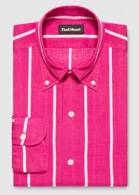 Paul Stuart Linen Striped Sport Shirt, thumbnail 1