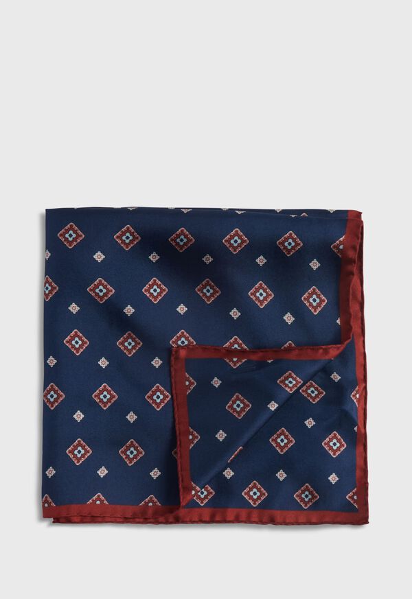 Paul Stuart Silk Medallion Print Pocket Square, image 1