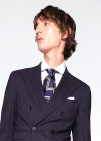 Paul Stuart Woven Silk Deco Zig Zag Tie, thumbnail 2