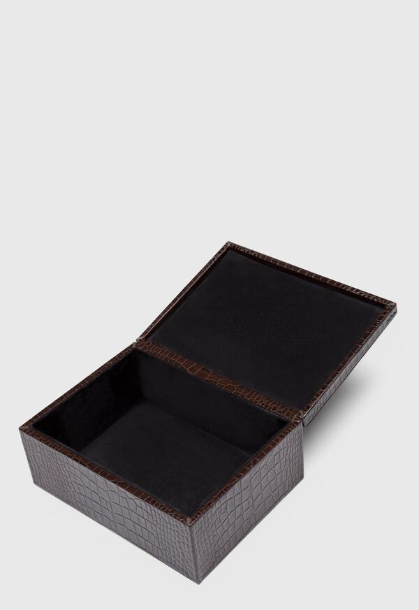 Paul Stuart Embossed Leather Jewelry Box, image 2
