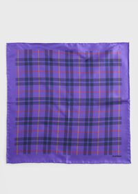 Paul Stuart Silk Plaid Print Pocket Square, thumbnail 2