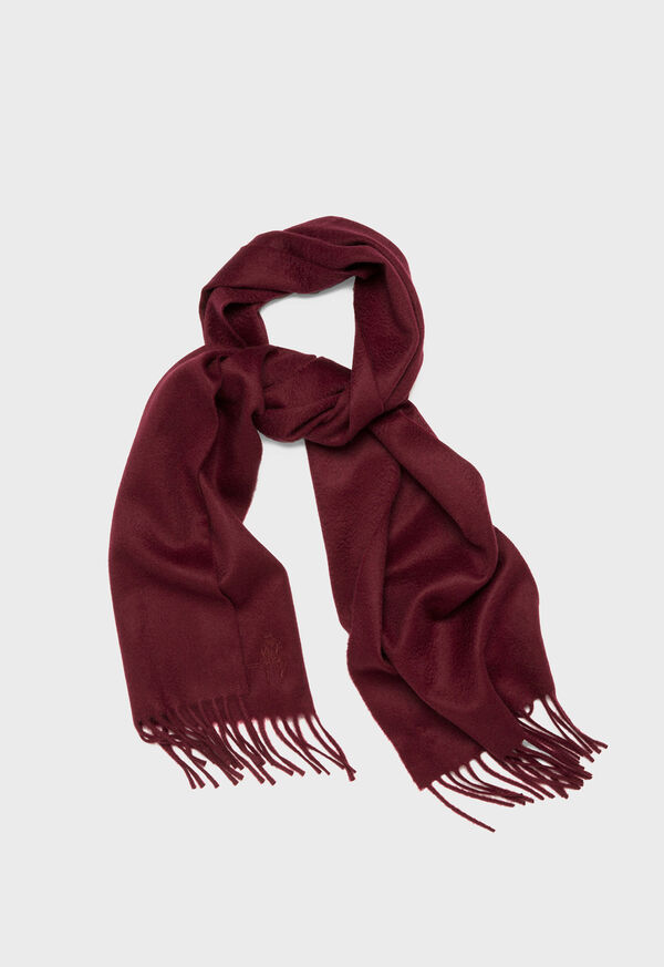 Paul Stuart Cashmere Solid Color Scarf with Embroidered Logo, image 51