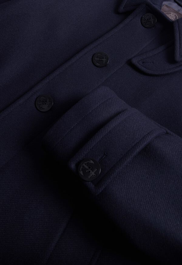 Paul Stuart Navy Wool Mid-Length Coat, image 2