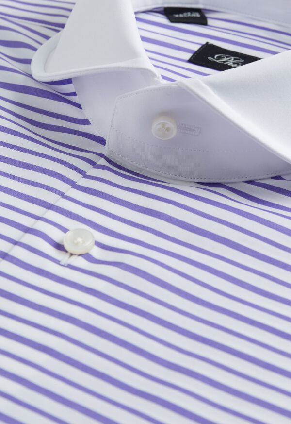 Paul Stuart Round Collar Horizontal Stripe Dress Shirt, image 2