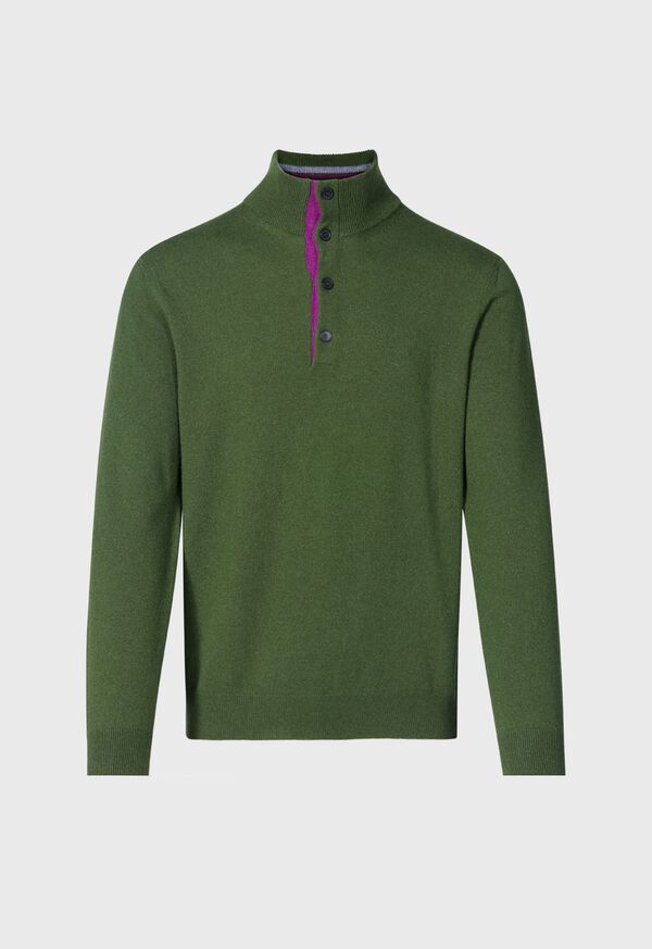 Paul Stuart Cashmere Button Mock Neck Sweater, image 1