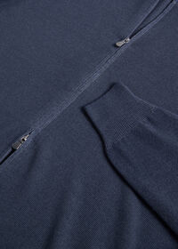 Paul Stuart Wool Rice Stitch Zip Cardigan, thumbnail 2