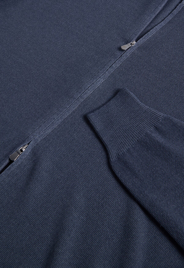 Paul Stuart Wool Rice Stitch Zip Cardigan, image 2