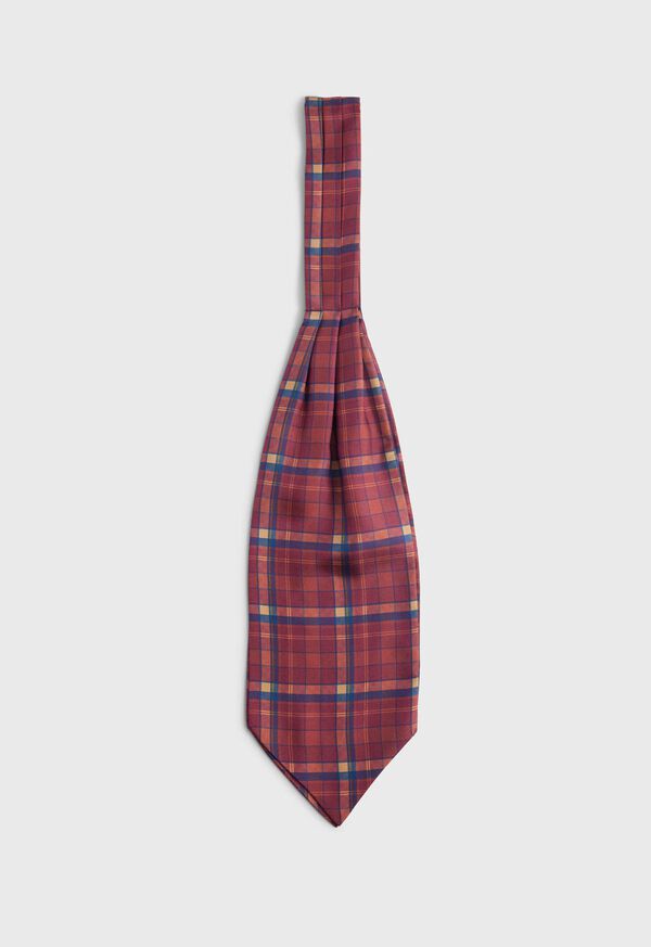 Paul Stuart Printed Silk Plaid Ascot, image 1