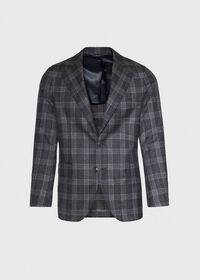 Paul Stuart Grey Plaid Wool Suit, thumbnail 4