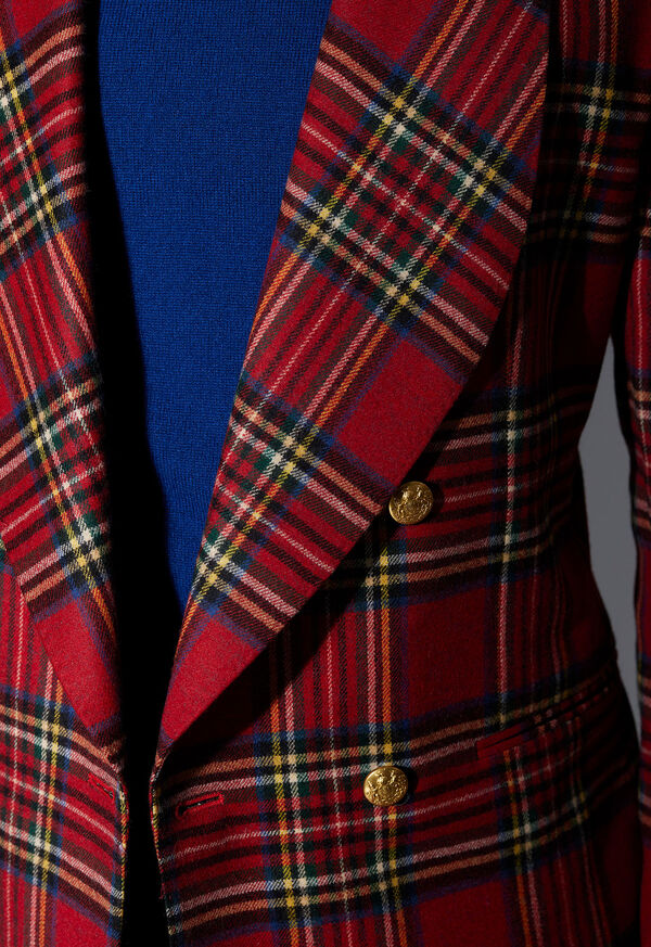 Paul Stuart Plaid Double Breasted Dinner Jacket, image 3