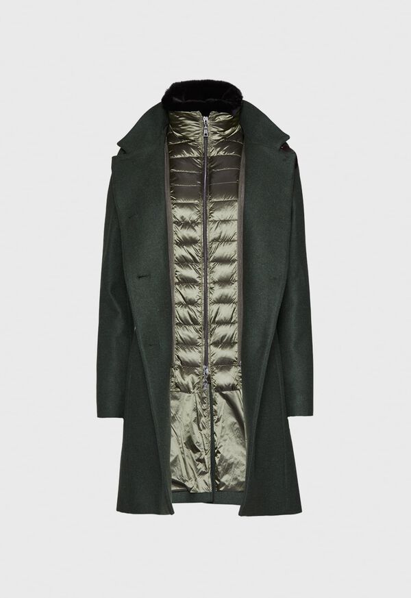 Paul Stuart Wool Blend Fur Coat with Built-In Vest, image 2