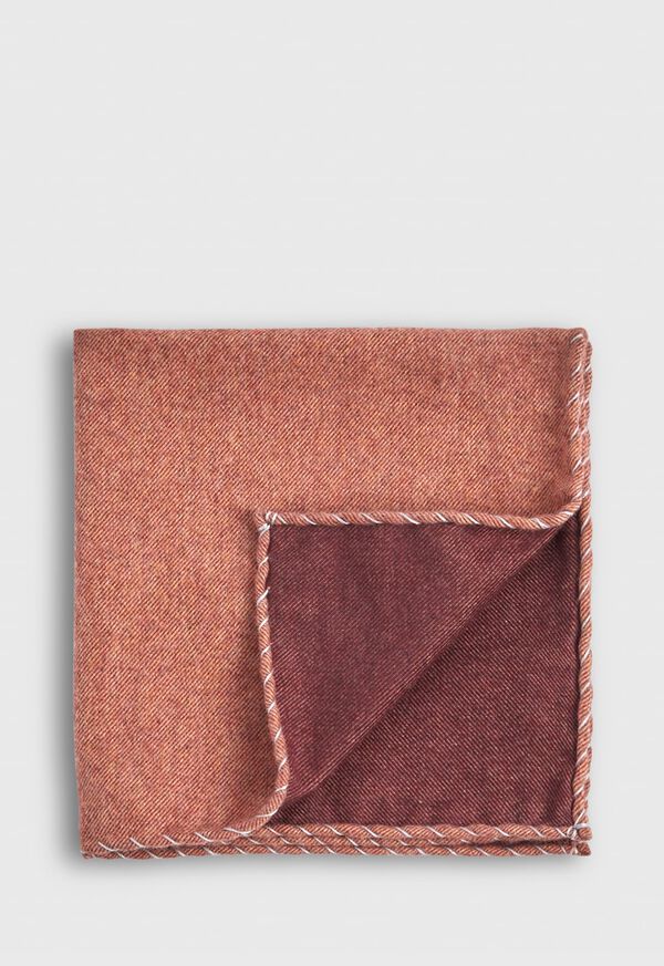 Paul Stuart Solid Pocket Square with Contrast Border Stitch, image 1
