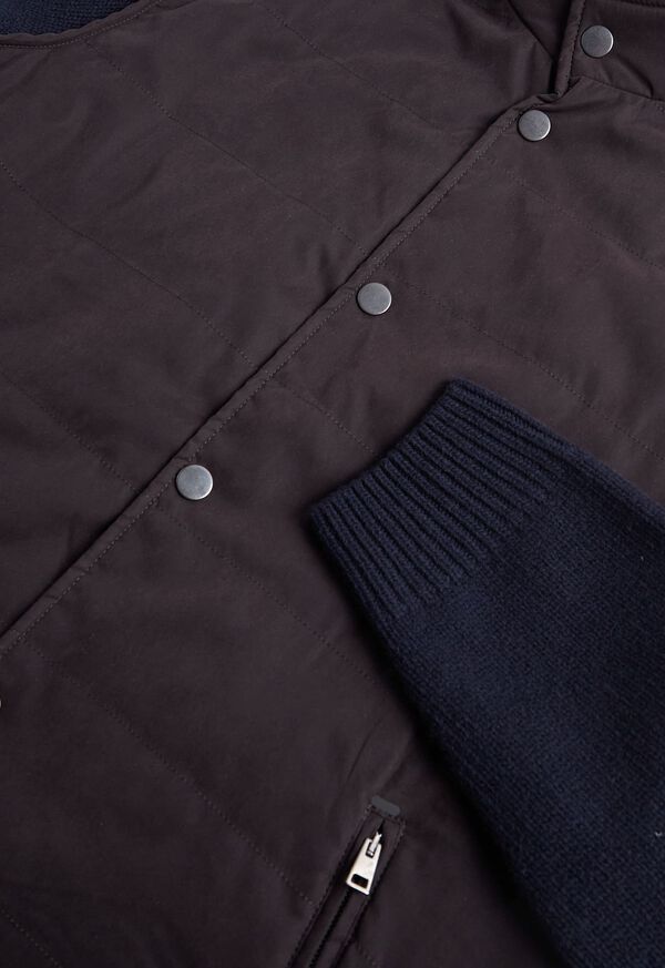Paul Stuart Belsetta Bomber Jacket with Cashmere Knit Sleeves, image 2