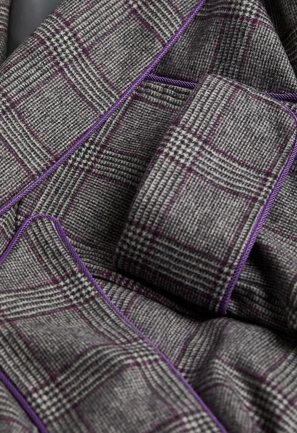 Paul Stuart Grey Plaid Wool Robe, image 2