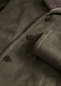 Paul Stuart Modern Suede Coat with Shearling Trim, thumbnail 3
