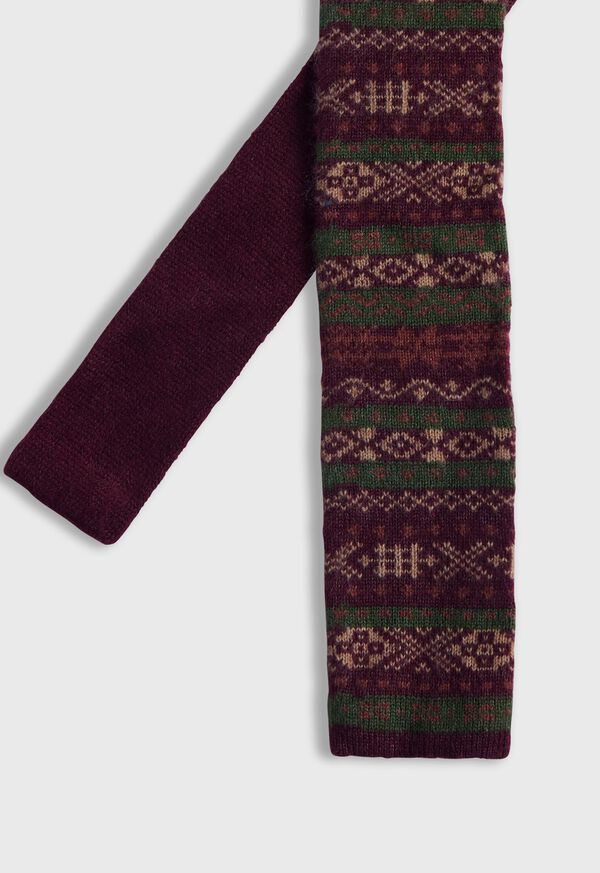 Paul Stuart Cashmere Fair Isle Knit Tie, image 1