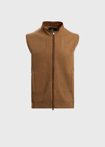 Paul Stuart Lambswool Vest with Suede Trim