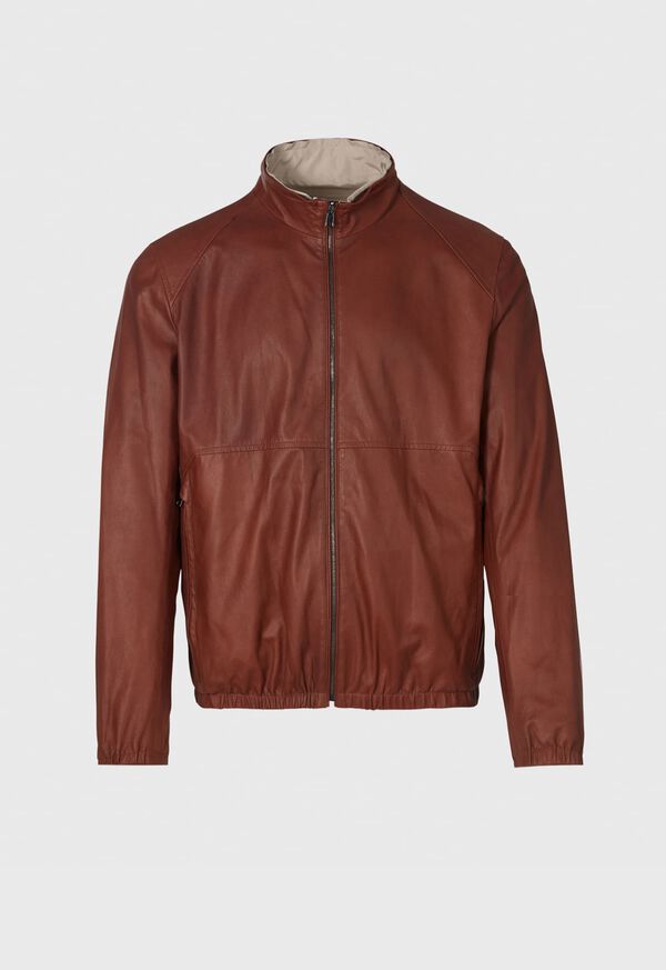 REVERSIBLE LEATHER BOMBER JACKET