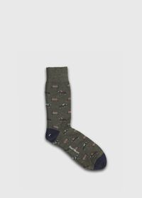 Paul Stuart Racing Horse Motif Wool Sock, thumbnail 1