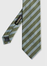 Paul Stuart Woven Silk & Cotton Stripe Tie, thumbnail 1