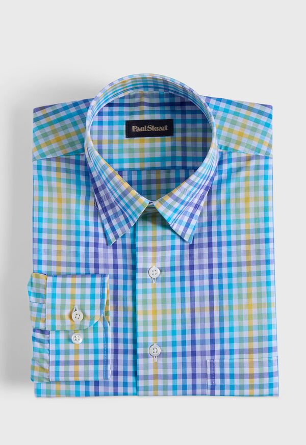 Paul Stuart Cotton Plaid Two Color Check Sport Shirt, image 1