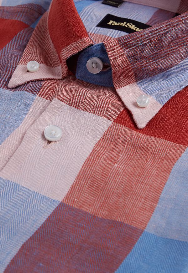 Paul Stuart Linen Buffalo Check Sport Shirt, image 3