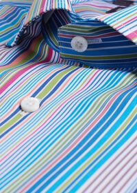 Paul Stuart Cotton Multicolor Stripe Sport Shirt, thumbnail 2