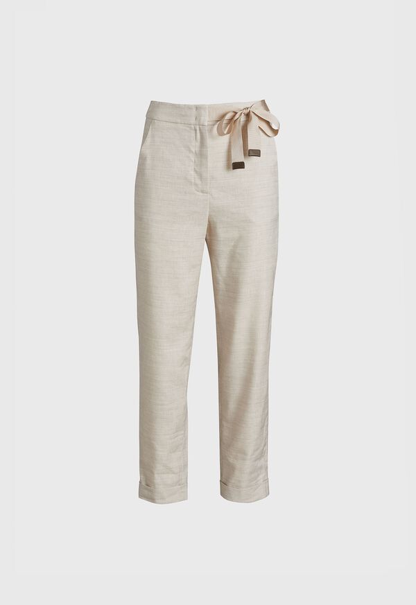 Paul Stuart Linen Pant with Grossgrain Belt, image 1