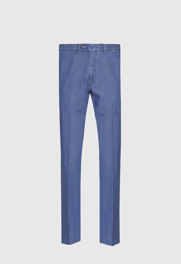 Paul Stuart Denim Cotton Stretch Newton Plain front Pant