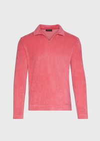 Paul Stuart Johnny Collar Cotton Terry Pullover, thumbnail 1
