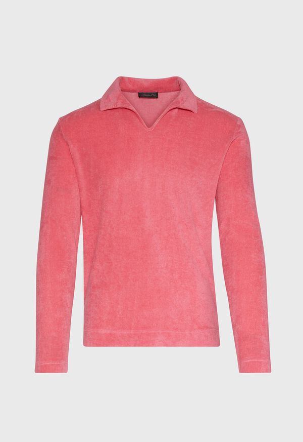 Paul Stuart Johnny Collar Cotton Terry Pullover, image 1