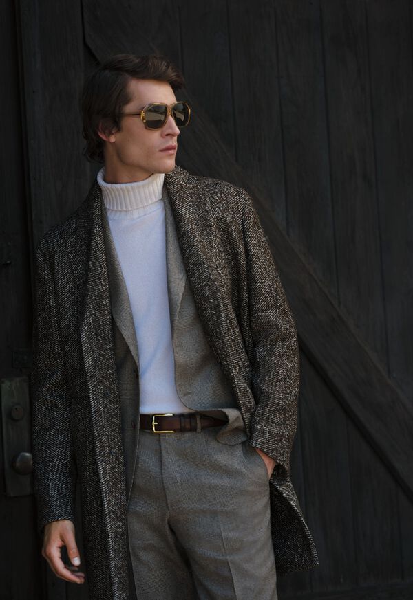 Paul Stuart Tweed Coat & Plaid Wool Suit Look, image 1