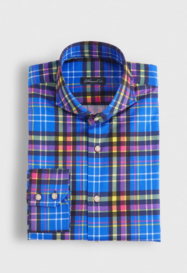 Paul Stuart Printed Plaid Brushed Cotton Shirt, image 1