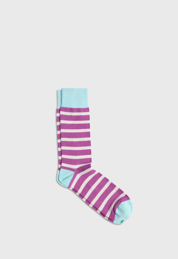 Paul Stuart Cotton Two Color Stripe Sock, image 1