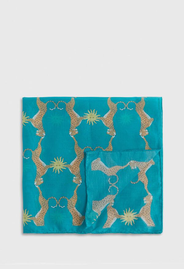 Paul Stuart Cotton/Silk Tiger Print Bandana, image 1