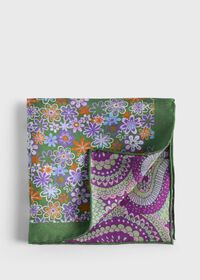 Paul Stuart Printed Silk Tossed Flower Pocket Square, thumbnail 1
