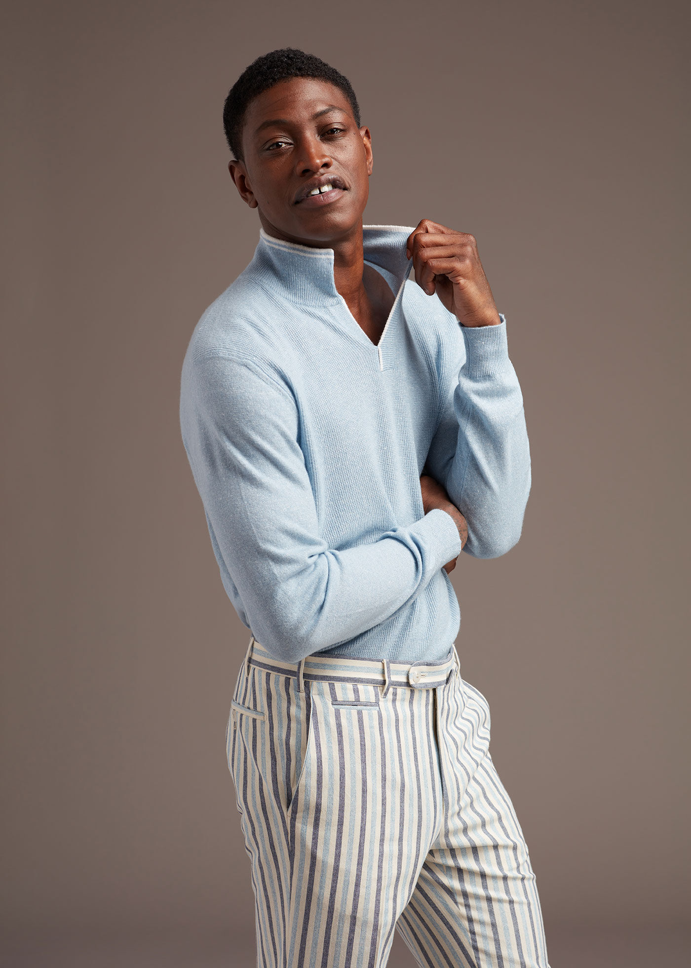 Collared sweater with hot sale collared dress shirt