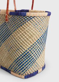 Paul Stuart Straw Gingham Tote, thumbnail 2