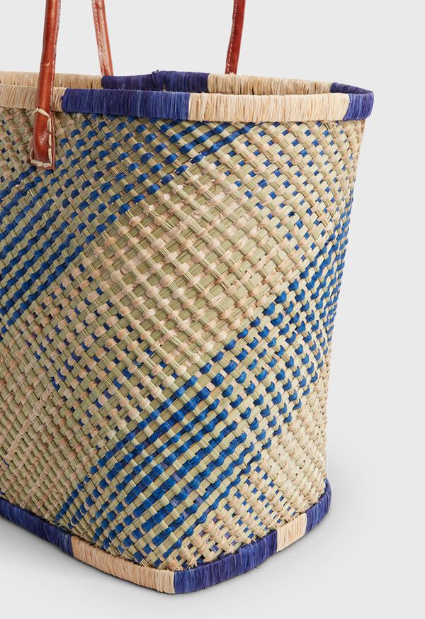 Paul Stuart Straw Gingham Tote, image 2